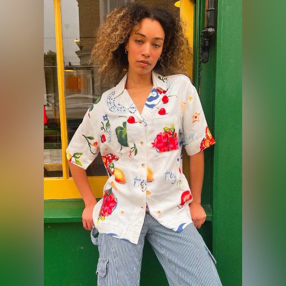 Damson Madder Chlo Beach Calypso Pocket Shirt in Picnic UK 10 / US 6 - Picture 1 of 14